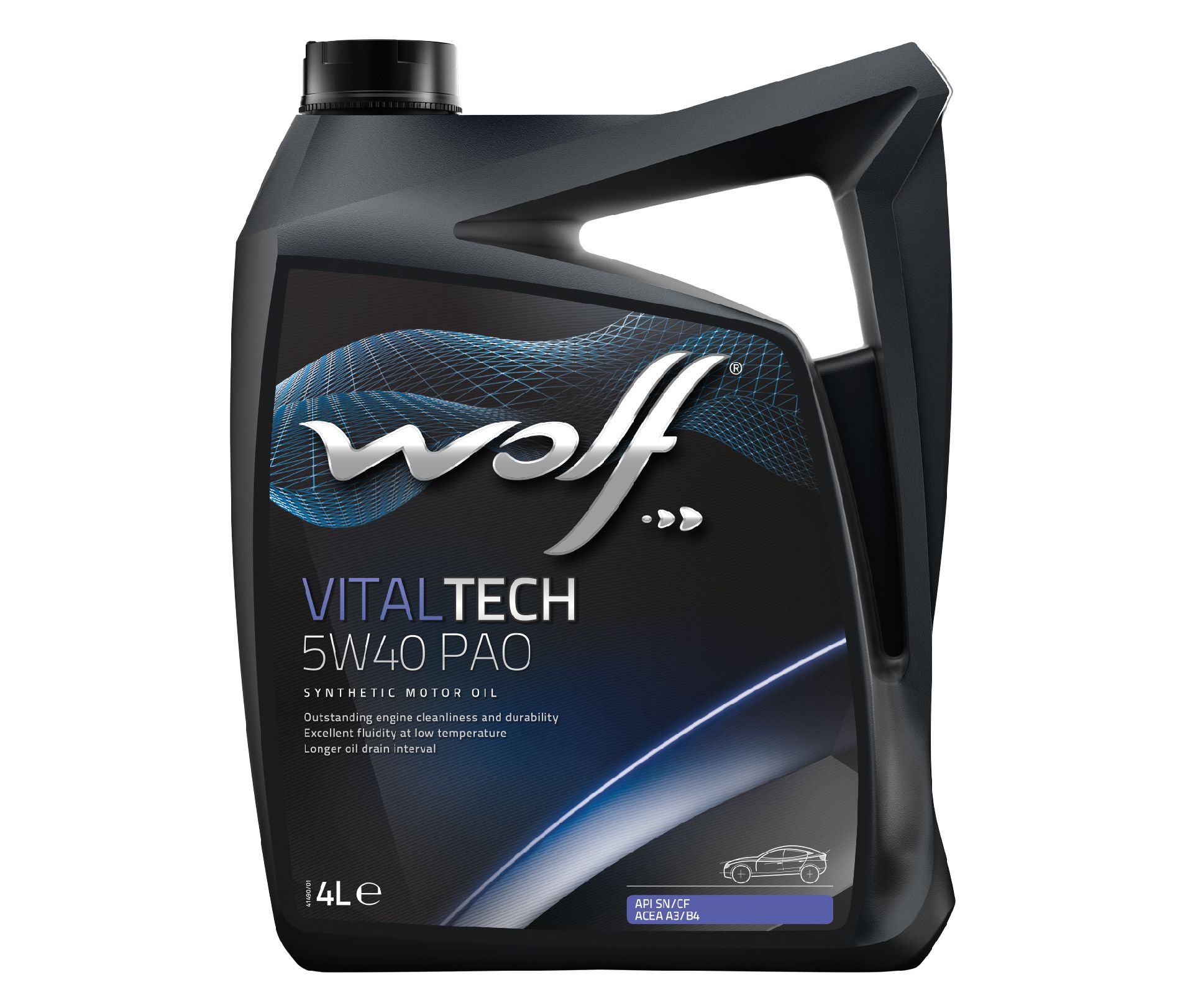 Масло моторное WOLF VITALTECH 5W40 PAO 1L СИНТЕТИКА - Фото №1