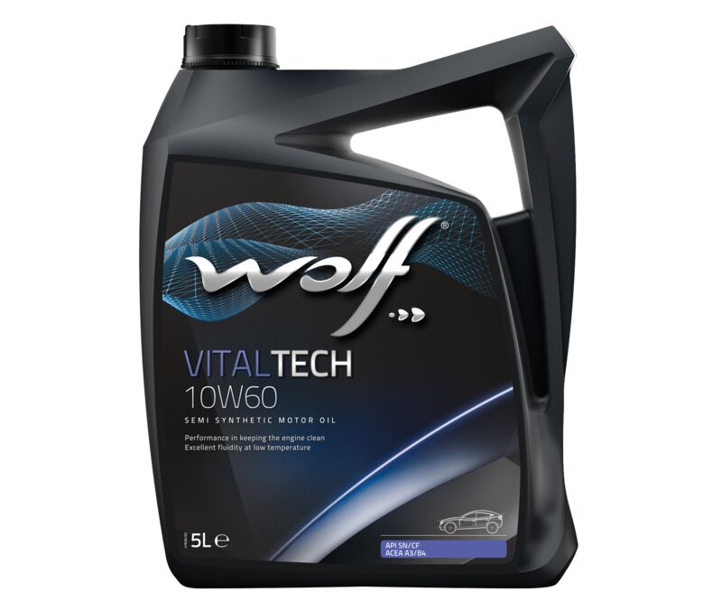 Масло моторное WOLF VITALTECH 10W60 5L ПОЛУСИНТЕТИКА - Фото №1