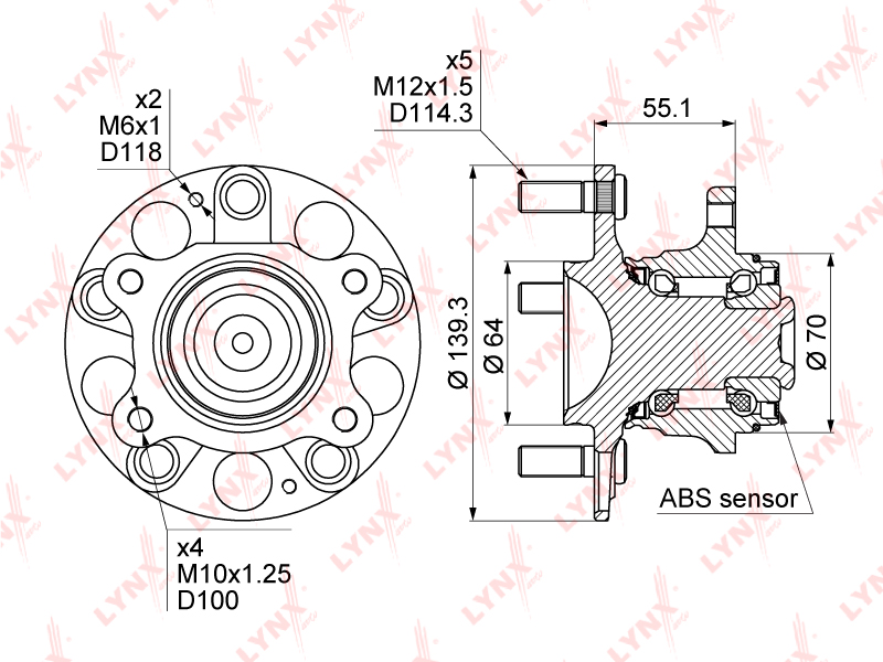 Ступица задняя для Honda Civic 4D 2006-2012 - Фото №1