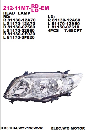 Фара левая для Toyota Corolla E15 2006-2013 - Фото №1