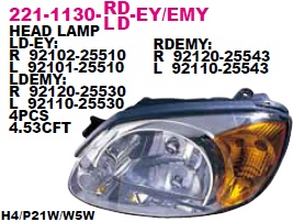 Фара правая для Hyundai Accent II (+ТАГАЗ) 2000-2012 - Фото №1