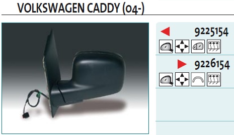 Зеркало левое электрическое для VW Caddy III 2004-2016 - Фото №1