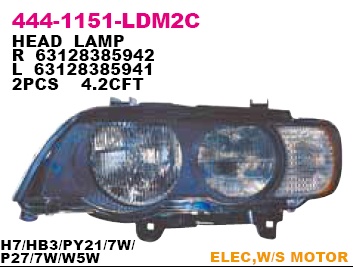Фара левая для BMW X5 E53 2000-2007 - Фото №1