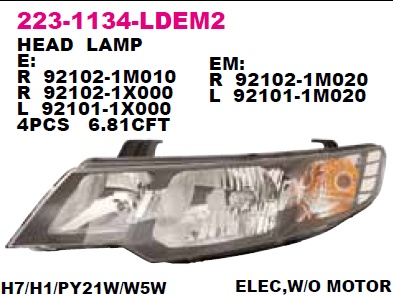 Фара левая для Kia Cerato 2009-2013 - Фото №1