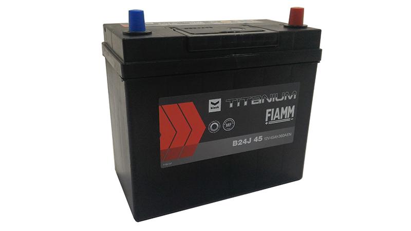 Аккумулятор 237x128x225 Asia 360A (-+) ЕВРО МАЛ. КЛЕМ. АКБ FIAMM BLACK TITANIUM 45 AH (B24J45) - Фото №1