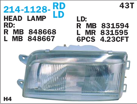Фара левая для Mitsubishi Space Runner (N1,N2) 1991-1999 - Фото №1