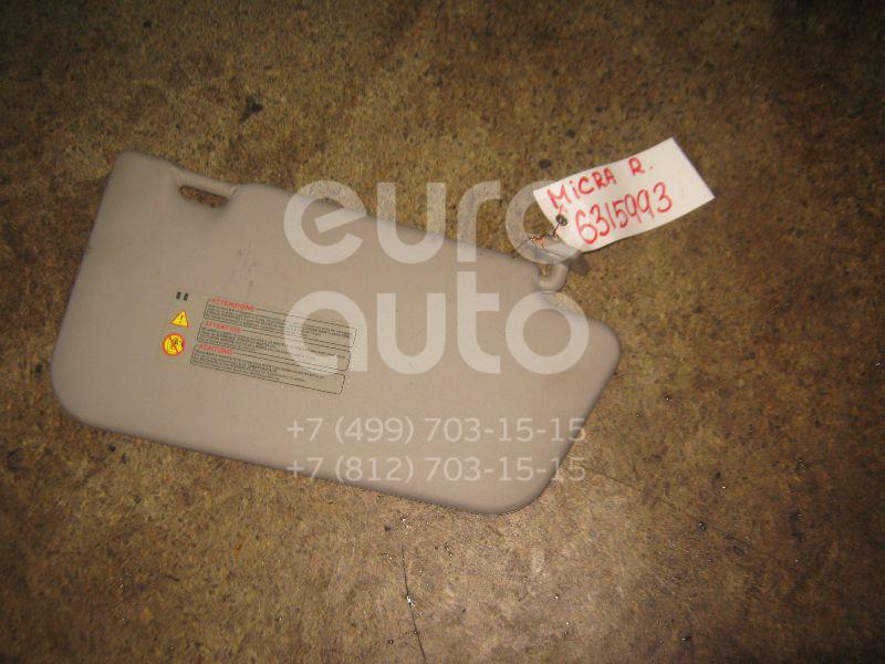 Козырек солнцезащитный (внутри) для Nissan Micra (K12E) 2002-2010 - Фото №1