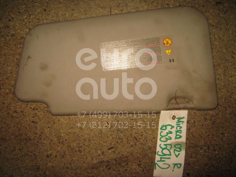 Козырек солнцезащитный (внутри) для Nissan Micra (K12E) 2002-2010 - Фото №1