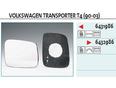 Стекло зеркала электрического левого для VW Transporter T4 1996-2003