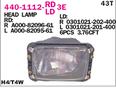 Фара правая MB 207D-410 81-95 Фара правая MB 207D-410 81-95