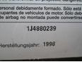 Подушка безопасности боковая (в сиденье) для VW,Skoda Golf IV/Bora 1997-2005;Octavia 1997-2000